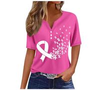 NaLatia Ruban rose de sensibilisation au cancer du sein Rose octobre T-Shirt (01 Rose vif, S)
