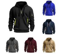 NaLatia Sweat Capuche Homme Militaire Running Port Décontractés Travail Randonnée Sweat à capuche noir pour homme avec demie fermeture éclair