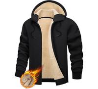 NaLatia Sweat Homme Veste Chaude Sweat à Capuche en Laine Polaire Manteau Hiver Sherpa épais Zippé Sweat a Capuche Thermique à Manches Longues Travail décontracté Sport Blouson