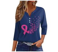 NaLatia T-Shirt Octobre Rose Ruban Pour Sensibilisation Cancer du Sein