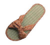 NaLatia Tongs pour Homme Et Femme, Pantoufles De Paille Été Bambou Flip Flops Sandales pour Adultes Chaussures De Plage Et Piscine pour Couple Claquettes Antidérapant Pantoufles Plat Léger
