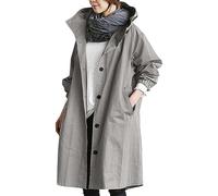 NaLatia Veste Femme Coupe Vent Impermeable Pluie De Imperméable Trench Manteau Coat Poncho Vêtements Imperméables Hiver Long Mi Saison Parka Vetements Ciré