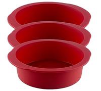 Nalchios Lot de 3 moules à gâteau ronds en silicone de 20,3 cm, antiadhésifs, faciles à démouler, moules de cuisson flexibles en silicone sans BPA pour gâteaux à couches, mini gâteau, pizza, gâteau au