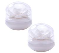 NALCY 2 Pièces Boîtes de Rangement en Forme de Lotus, Coton Tige Holder pour Cotons Tiges, Cotons Tiges, Brosses à Dents, Boîte de Rangement avec Couvercle Transparent Anti Poussière, Blanc