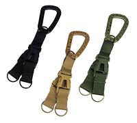 NALCY 3 Pièces Pince Mousqueton Tactique,Multifonctionnel Mousqueton, Sangle en Nylon avec Porte-clés,Porte Clefs Très Pratique, Idéal pour La Rando et Le Bushcraft