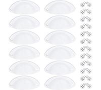 NALCY Poignée de Coquille, Bouton de Porte de Demi-Cercle en Fer Vintage, Rétro Poignee de Meuble,Fer Incurvé Bouton de Porte de Placard Retro, 82mm, Avec Vis (12 Pièces, Blanc)