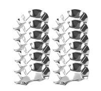Nale à huîtres en acier inoxydable - Bol à huîtres en acier inoxydable - Plateau de service empilable - Lot de 12 plats de cuisson pour fruits de mer, coquillages de Saint-Jacques