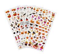 Naler Autocollants Halloween, 6 pcs Sticker Mignon Fantôme Chauve-Souris Citrouille DIY Décoratif pour Enfant, Gommettes Scrapbooking Artisanat Décoration Carte Cadeau