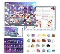 Naler Calendrier de l'avent Pierre Precieuse, Calendrier de l 'Avent 2024, 24 Jours Advent Calendar Cristaux Minéraux pour Fabrication Bijoux Filles Garçons Cadeau de Noël