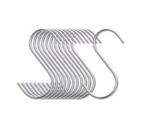 Naler Crochet de Suspension en S Metal 12 pcs Crochets et Patères en Acier Inoxydable Couverts support Cintre Crochets pour Cuisine, Bureau, Maison, Salle de Bain