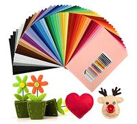 Naler Feutrine Tissu 50PCS, Feuille de Feutrine 20x30cm, Tissu en Feutrine DIY Multicolore pour Artisanat Enfant Patchwork Couture ou Bricolage Décoration