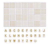 Naler Perle Lettre 700PCS Perle Alphabet pour Enfant, Artisant Perles Dorées pour Bracelet pour DIY des Bijoux, Colliers, Accssoires, 4×7mm Perles pour Bijoux pour cadeaux du Fête, Anniversaire