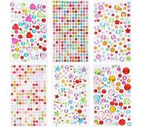 Naler Strass Autocollant Personnalisé a Coller pour Enfant Fille 5 6 7 8 9 10 14 Feuilles Autocollants Décoratifs pour Ongle et Visage, Strass Autocollant Adhésifs Loisir Creatif avec Pincette