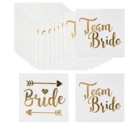 Naler Tatouage Ephemere Femme pour EVJF 20pcs Autocollant Team Bride Doré pour la Fête De Célibataire Mariage Or