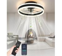 Nalezuns Ventilateur de Plafond, 50cm Ventilateur Plafond avec Lumiere Silencieux, Silencieux Ventilateur 6 vitesses de ventilateur, intensité variable, 3 couleurs pour toutes les saisons