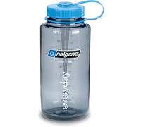 Nalgene Bouteille d'eau Large Bouche, Gris/Couvercle Bleu 0,5 L