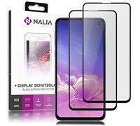 NALIA (2 Pièces Verre Trempé compatible avec Samsung Galaxy S10e, 9H HD Protection d'Écran LCD Full-Cover Film Protège Telephone Portable, Clair Screen-Protector Remplacement Vitre - Transparent Noir