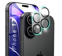 NALIA 2x Protection Objectif Caméra pour iPhone 17, Transparent | Dureté 9H contre les rayures, Verre optiquement neutre, Compatible avec la plupart des coques, Adhérence ferme