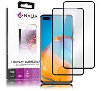 NALIA (2x Screen Protector compatible avec Huawei P40 Verre Trempé, 9H Protection d'Ecran Integrale, Full-Cover LCD Film Protecteur Vitre Couverture Complète, Tempered Glass Haute Transparence Clair