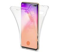 NALIA 360° Coque Autour Compatible avec Samsung Galaxy S10 Plus, Mince Housse Integrale Avant & Arrière Protection Silicone Cover Ultra-Fine Transparent Bumper Case Portable Etui, Couleur:Transparent