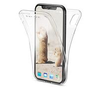 NALIA 360-Degrés Coque Compatible avec iPhone XS Max, Protection Tout Round Housse Silicone Portable Full-Cover, Transparent Case Écran Integrale, Fine Souple Slim Bumper Etui, Couleur:Transparent