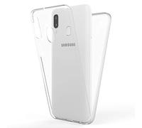 NALIA 360 Degrés Coque Compatible avec Samsung Galaxy A20e, Transparent Full Cover Hard Case Arriere & Protection ecran, Anti-Choc Mince Etui Telephone Portable Protege Housse