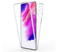 NALIA 360-Degrés Étui Clair Compatible avec Samsung Galaxy S21 FE Coque, Transparent Anti-Jaune Robuste Housse de Protection Complèt, Translucide Clear Hardcase & Silicone Bumper & Protecteur d'Écran