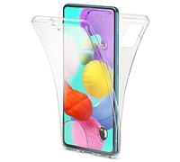 NALIA 360 Degrés Housse Compatible avec Samsung Galaxy A51 Coque, Mince Silicone Full-Cover Avant & Arrière Case avec Protection Ecran, Ultra-Fine Etui Integrale Slim Protege Couverture - Transparent