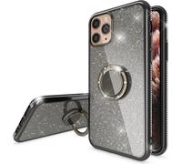 NALIA 360° Ring Handy Cover pour iPhone 11 Pro Max, protection scintillante Case TPU Cover Noir