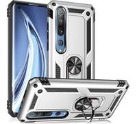 NALIA 360° Ring Housse pour portable Xiaomi Mi 10 / Mi 10 Pro, Handy Case Protection Cover Etui Argent