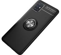 NALIA 360° Ring Housse pour Samsung Galaxy A51, Robuste étui en silicone pour téléphone portable Noir