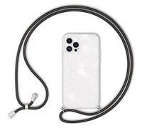 NALIA Bling Housse avec Cordon Compatible avec iPhone 12 Pro Max Coque, Transparent Brillante Silicone Etui & Lanière en Corde, Glitter Case Translucide Cover Coq, Couleur:Transparent Paillettes