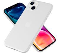 NALIA Boîtier rigide extrêmement fin pour iPhone 13, transparent 0,3mm fin ultra-mince mat anti-traces de doigts léger blanc