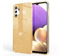 NALIA Brillante Housse Compatible avec Samsung Galaxy A32 5G Coque, Glitter Case Cover Telephone Portable Protection, Anti-Choc Bumper Etui Strass Couverture Protege Paillettes, Couleur:Gold Or