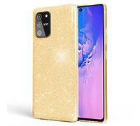 NALIA Brillante Housse Compatible avec Samsung Galaxy S10 Lite Coque, Glitter Case Cover Telephone Portable Protection, Anti-Choc Bumper Etui Strass Couverture Protege Paillettes, Couleur:Gold Or