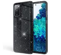 NALIA Brillante Housse Compatible avec Samsung Galaxy S20 FE Coque, Glitter Case Bling Cover Telephone Portable Protection, Anti-Choc Bumper Etui Strass Couverture Protege Paillettes, Couleur:Noir