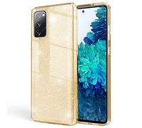 NALIA Brillante Housse Compatible avec Samsung Galaxy S20 FE Coque, Glitter Case Bling Cover Telephone Portable Protection, Anti-Choc Bumper Etui Strass Couverture Protege Paillettes, Couleur:Gold Or