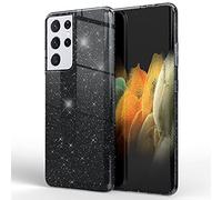 NALIA Brillante Housse Compatible avec Samsung Galaxy S21 Ultra Coque, Glitter Case Bling Cover Telephone Portable Protection, Anti-Choc Bumper Etui Couverture Protege Paillettes, Couleur:Noir