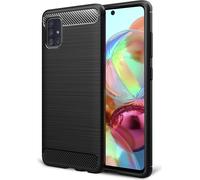 NALIA Carbon Look Case pour Samsung Galaxy A51, housse de téléphone portable Protection Case Cover