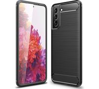 NALIA Carbon Look Case pour Samsung Galaxy S22 Plus, étui en silicone noir mat anti-traces de doigts aspect fibre de carbone, housse de protection pour téléphone portable