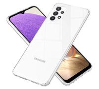 NALIA Clair Housse Compatible avec Samsung Galaxy A32 5G Coque, Transparent Cover Rigide & Silicone Bumper, Cristal Protection Case Dure Résistant Rayures, Slim Plastique Anti-Choc Couverture Mince