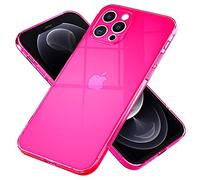 NALIA Clair Housse Néon Compatible avec iPhone 13 Pro Max Coque, Transparent Coloré Silicone Cover Mince Translucide Protection, Slim Case Anti-Choc Couverture Flexible Bumper Etui, Couleur:Pink Rose