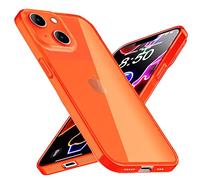 NALIA Clair Housse Néon Compatible avec iPhone 14 Plus Coque, Transparent Coloré Silicone Cover Mince Translucide Protection, Slim Case Anti-Choc Couverture Souple Bumper Etui Coq, Couleur:Orange