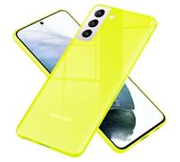 NALIA Clair Housse Néon Compatible avec Samsung Galaxy S21 Coque, Transparent Coloré Silicone Cover Mince Translucide Protection, Slim Case Anti-Choc Couverture Flexible Bumper, Couleur:Jaune