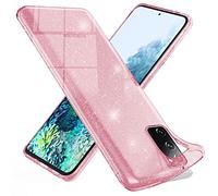 NALIA Claire Housse Brillante Compatible avec Samsung Galaxy S20 FE Coque, Translucide Bling Etui Paillettes Cover Silicone Couverture, Mince Protection Glitter Case Anti-Choc, Couleur:Pink Rose