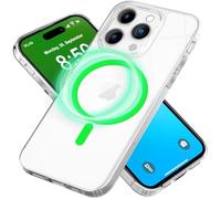 NALIA Coque Anneau Néon pour iPhone 16 Pro Max - Compatible MagSafe & Phosphorescente - Night-Glow (Transparente & Anti-Jaunissement) - Marque Allemande, Couleur:Vert