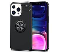 NALIA Coque Anneau pour iPhone 13 Pro Max - Support 360° & pour Support Aimanté - GRIP360 (Housse Silicone Mat) - Marque Allemande, Couleur:Noir