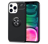 NALIA Coque Anneau pour iPhone 13 Pro - Support 360° & pour Support Aimanté - GRIP360 (Housse Silicone Mat) - Marque Allemande, Couleur:Noir