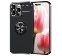 NALIA Coque Anneau pour iPhone 15 Pro Max - Support 360° & pour Support Aimanté - GRIP360 (Housse Silicone Mat) - Marque Allemande, Couleur:Noir