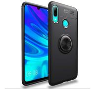 NALIA Coque avec Bague Compatible avec Huawei P Smart 2019, Housse Protection Case avec 360° Ring Stand pour Support Voiture Magnetique, Fine Mince Silicone Cover Bumper Slim Smart-Phone Etui - Noir